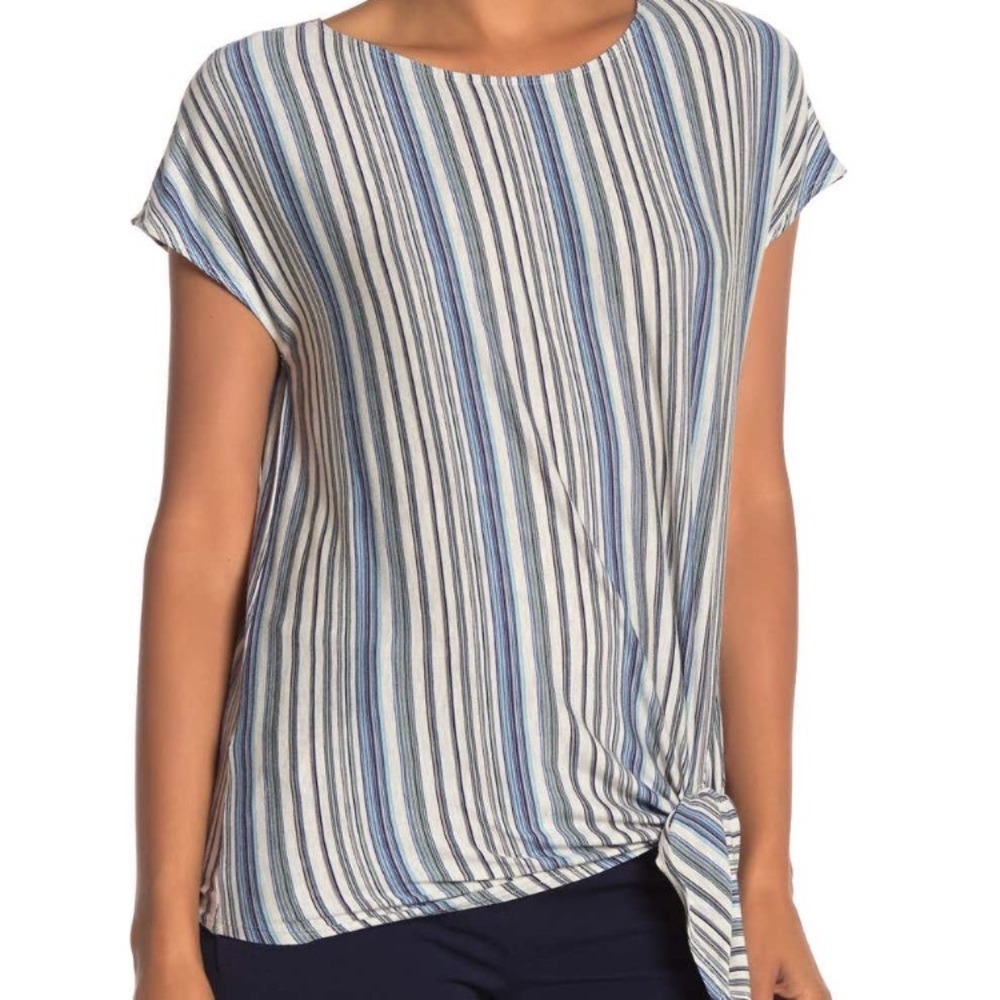 Max Studio Knotted Hem Shirt